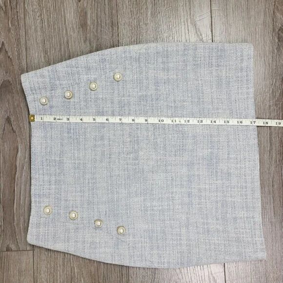 𝅺generation Love Blue & White Tweed Linen Adi Mini Skirt Size XS - Picture 13 of 16